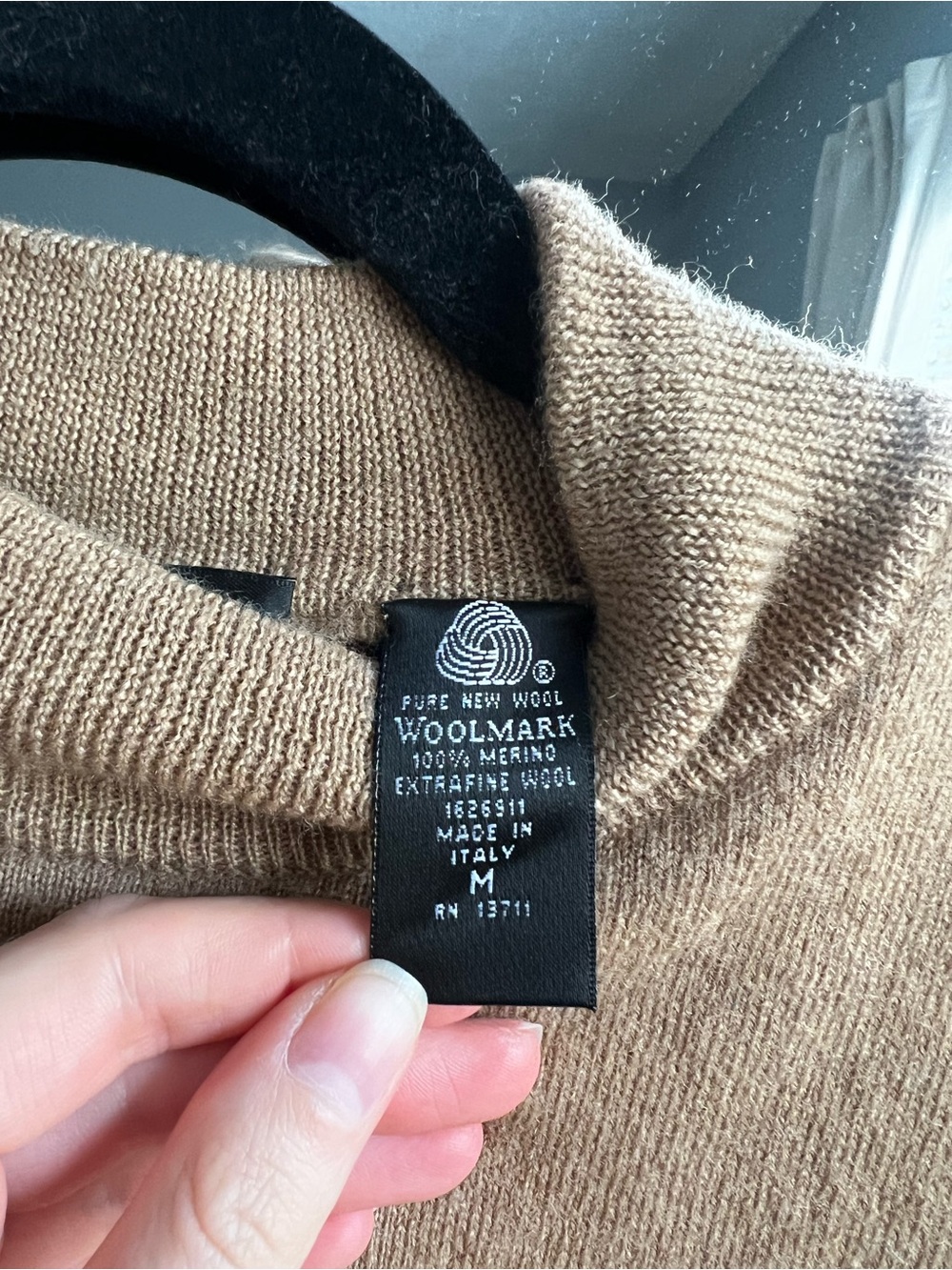 Brandini Mock-Neck Wool Sweater - Camel - Picture 3 of 3